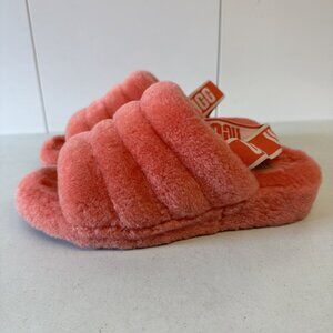UGG Slippers Strap Sandals Fluff Yeah Slide Size 8 Samba Wedge 1110085